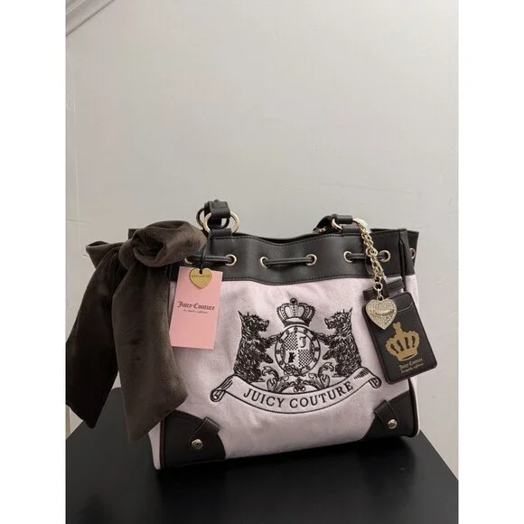 Juicy Couture Classic Scottie Dogs Daydreamer Tote Bag Chiffon Pink  NWT - Picture 5 of 9